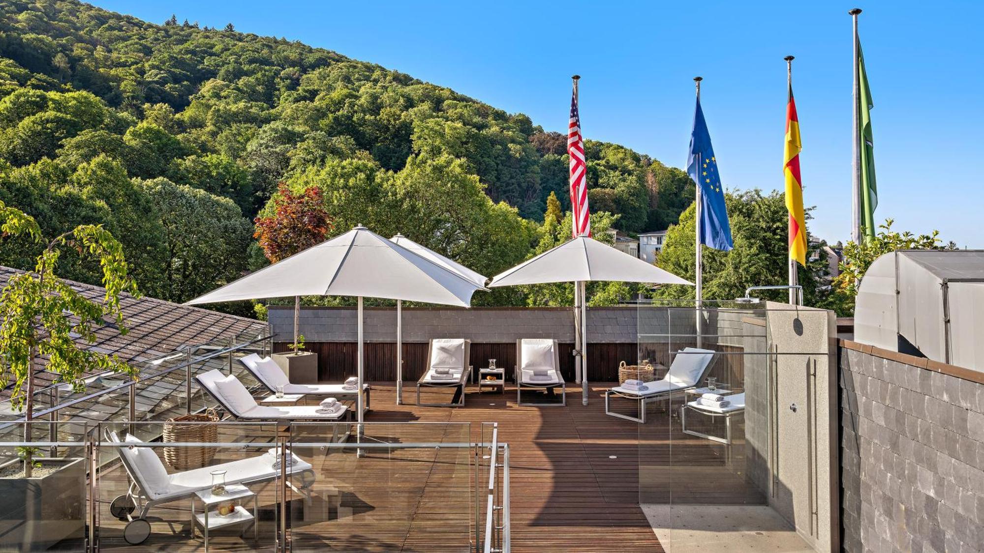 Hotel Europaeischer Hof Heidelberg, Bestes Hotel Deutschlands In Historischer Architektur Exteriér fotografie Rooftop terrace